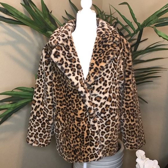 Halogen Leopard Print Faux Fur Coat - XS/S - Picture 10 of 16